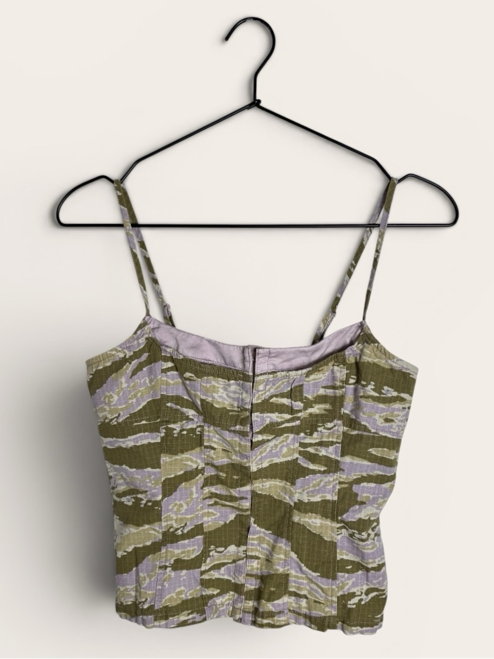 BDG Urban Outfitters Neomi Printed Twill Crop Corset Style Camo Cami Small